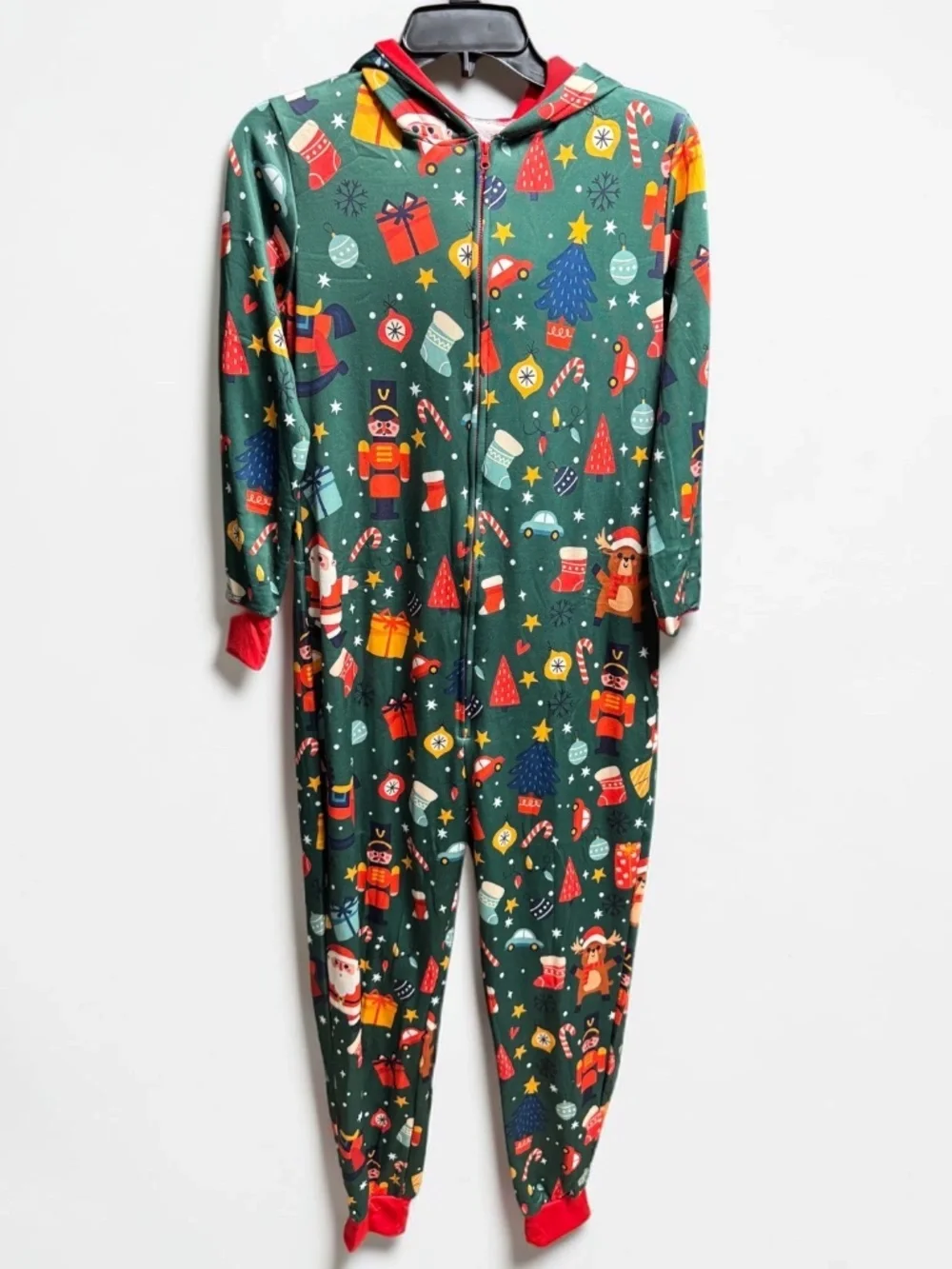 Christmas Pajama Onesie Women’s Small Super Soft Hooded Holiday One Piece NWOT